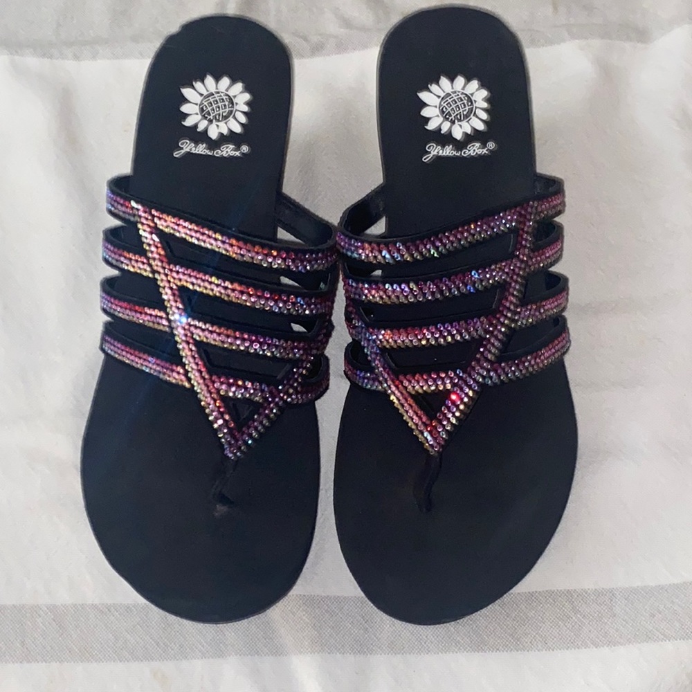 Yellow Box flip flops